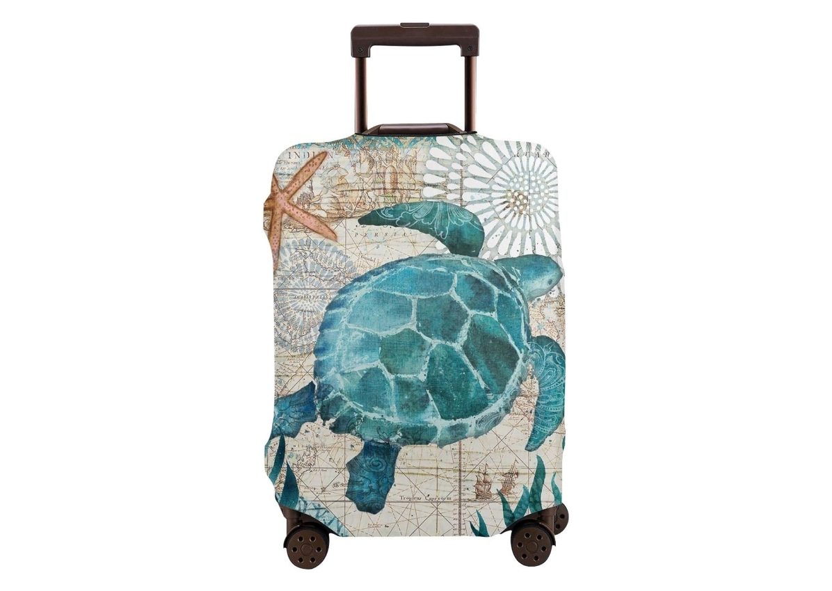 Arasrsey Double sided Printed Luggage Cover Ocean Turtle Starfish Thickened Elastic Travel Suitcase 1
