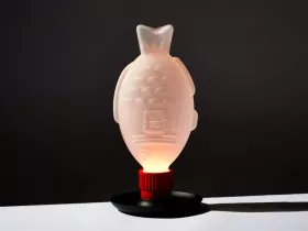 Light soy glass table lamp