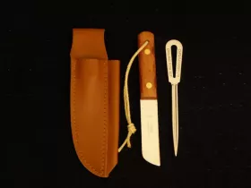 2 Piece Rigging Knife Marlinspike Kit with Leather Sheath by SHIPCANVAS 221