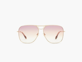 Classic V Metal Navigator Sunglasses In Gold Purple Peach 1