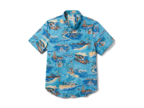 Golden Coast Aloha Shirt in Maui Blue by Reyn Spooner 1