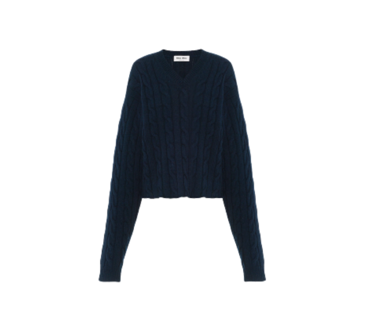 Cashmere V neck Sweater by Miu Miu