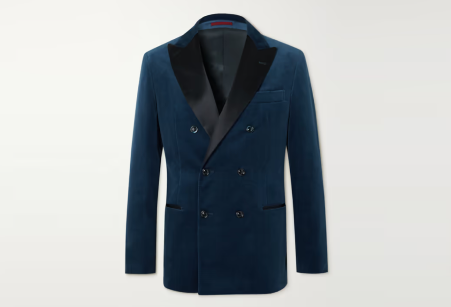 Brunello Cucinellis Satin Trimmed Cotton Velvet Tuxedo Jacket 6