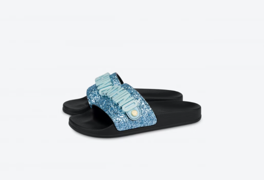 GLITTER LETTERING LOGO POOL SLIDES by Moschino 4