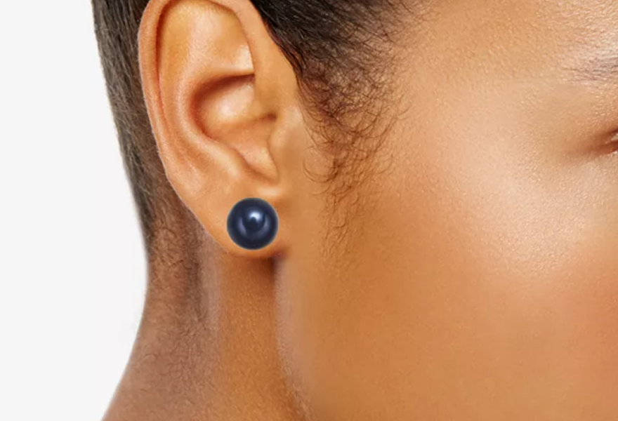 Navy Imitation Pearl 12mm Stud Earrings Created for Macys 1