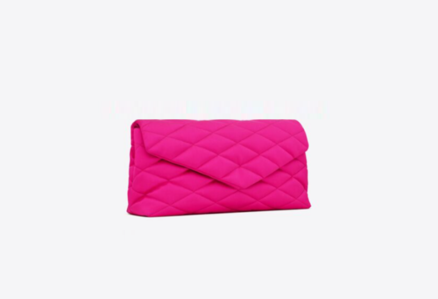 Sade Puffer Envelope Clutch In Quilted Satin from Saint Laurent