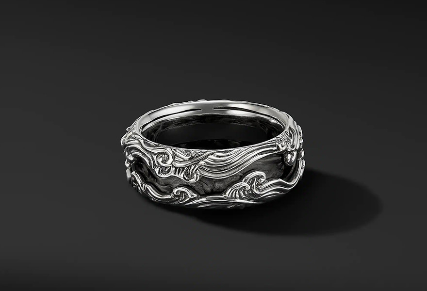 The Forged Carbon Waves Ring 1