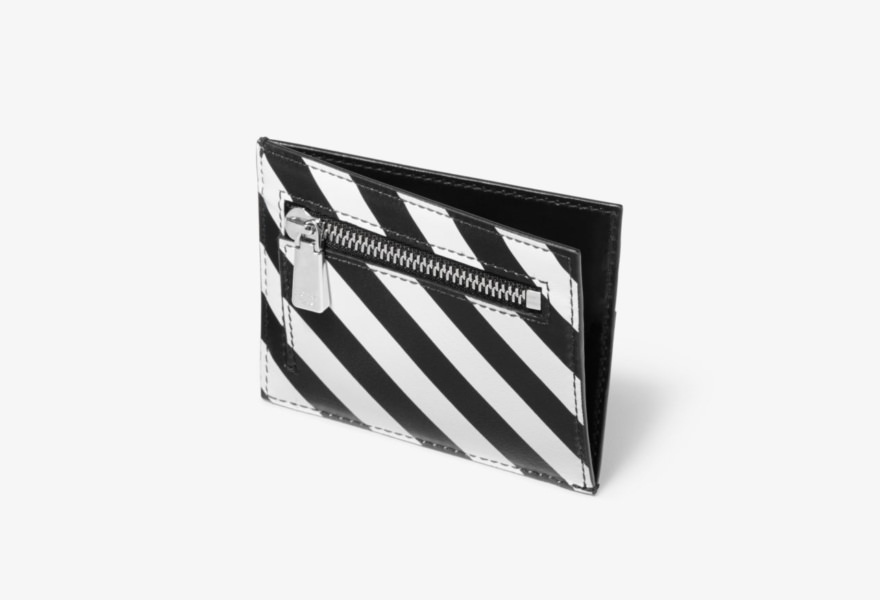 Small striped leather card case supremarine 2